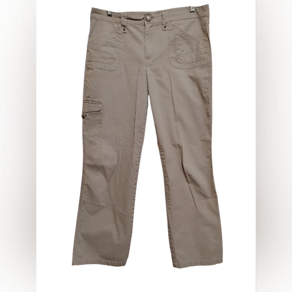 GLORIA VANDERBILT Women's Tan Cargo Pants Corduroy Texture 98%Cotton 2%Spandex 8